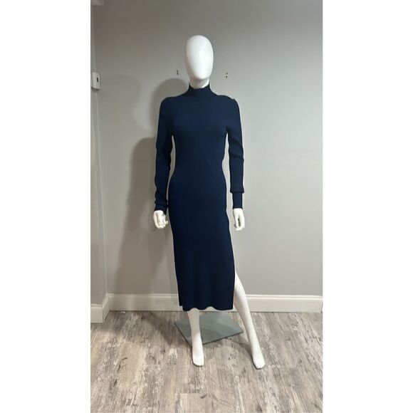 Milly Navy Blue Bustier Turtleneck Dress Size Medium - Picture 4 of 7